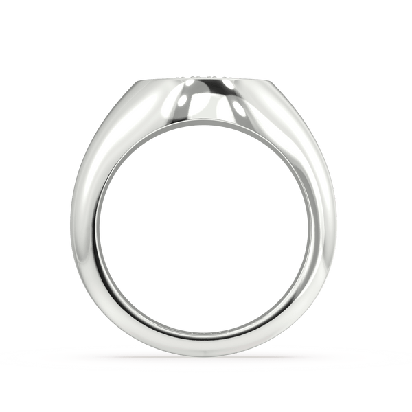 9K White Gold Evil Eye Signet Ring