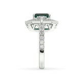 The Manhattan Diamond Ring With Emerald Centre - Artelia Jewellery