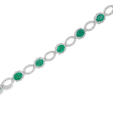 Contessa 18K White Gold Emerald & Diamond Bracelet - Artelia Jewellery