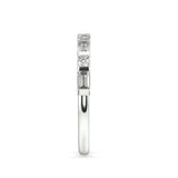 18K white gold Chancy baguette and round diamond wedding ring