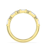18K yellow gold Chancy baguette diamond wedding ring