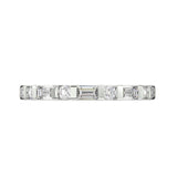 18K white gold Chancy baguette and round diamond wedding ring