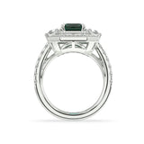 The Manhattan Diamond Ring With Emerald Centre - Artelia Jewellery