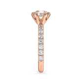 18K rose gold Round Solitaire Engagement Ring with chloe diamond band - Artelia Jewellery
