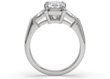 Anita Emerald Cut Diamond Trilogy Engagement Ring - Artelia Jewellery