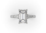 Anita Emerald Cut Diamond Trilogy Engagement Ring - Artelia Jewellery