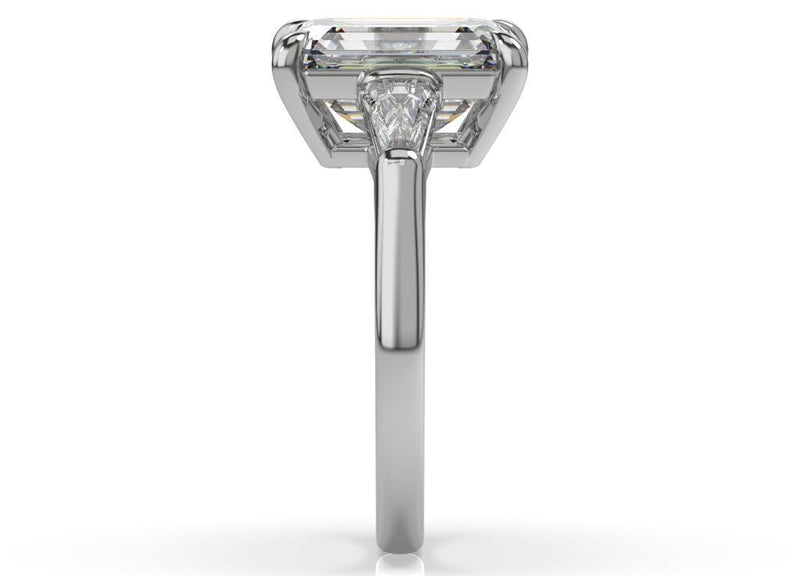 Anita Emerald Cut Diamond Trilogy Engagement Ring - Artelia Jewellery