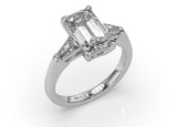 Anita Emerald Cut Diamond Trilogy Engagement Ring - Artelia Jewellery