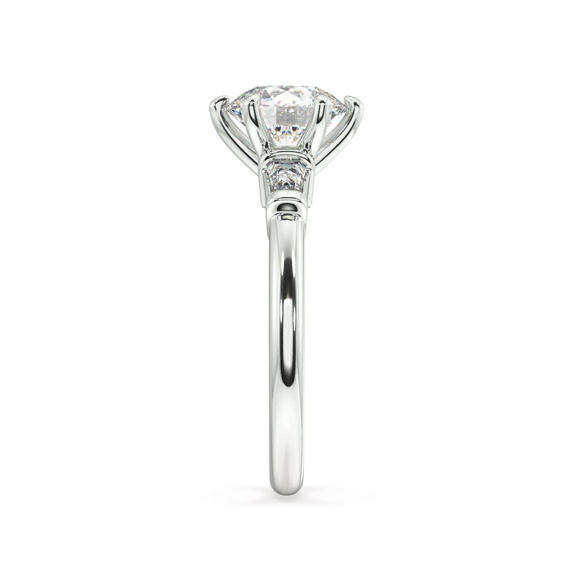 ARTELIA SIGNATURE EMERALD CUT DIAMOND TRILOGY ENGAGEMENT RING - Artelia Jewellery