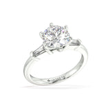 ARTELIA SIGNATURE EMERALD CUT DIAMOND TRILOGY ENGAGEMENT RING - Artelia Jewellery