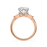 ARTELIA SIGNATURE TWO TONE EMERALD CUT DIAMOND TRILOGY ENGAGEMENT RING - Artelia Jewellery