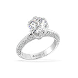 Round Diamond Solitaire with side diamonds (Crown Design) - Artelia Jewellery