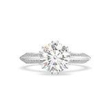 Round Diamond Solitaire with side diamonds (Crown Design) - Artelia Jewellery