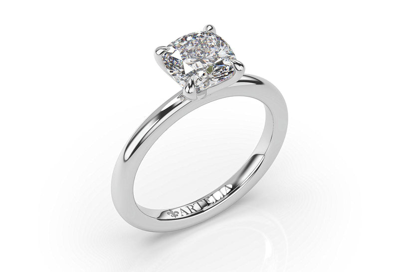 Cushion Cut lab diamond solitaire engagement ring - Artelia Jewellery