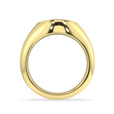 9K Yellow Gold Diamond Evil Eye Signet Ring - Artelia Jewellery