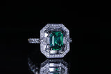 The Manhattan Diamond Ring With Emerald Centre - Artelia Jewellery