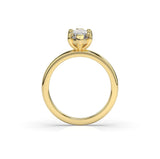 18K yellow gold marquise diamond solitaire engagement ring with 6 claws