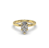 18K yellow gold marquise diamond solitaire engagement ring with 6 claws