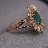 Emerald Daisy Dress Ring