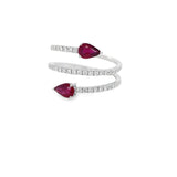 18K White Gold Ruby & Diamond Ring - Artelia Jewellery