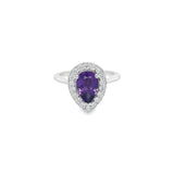 18K White Gold Amethyst & Diamond Ring - Artelia Jewellery