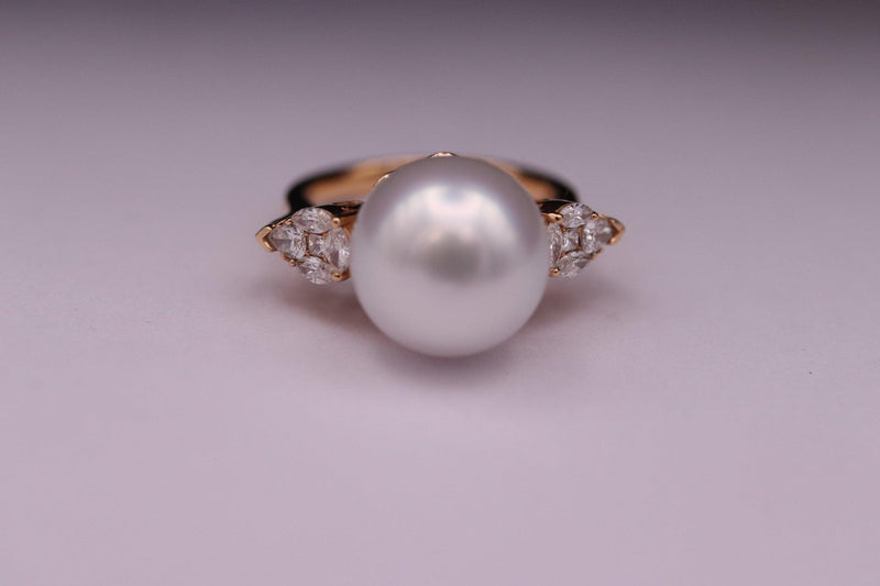 18K Rose Gold Pearl Ring - Artelia Jewellery