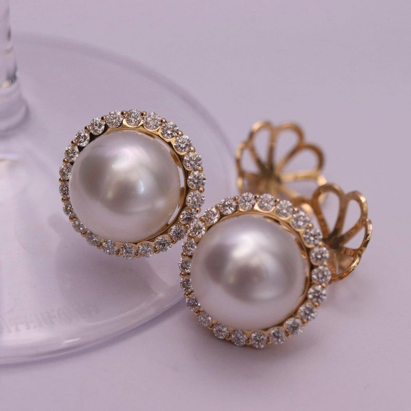 Pearl and Diamond Earrings - Artelia Jewellery