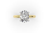 OVAL LAB GROWN DIAMOND ENGAGEMENT RING WITH A HIDDEN HALO - Artelia Jewellery