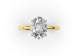 Lila Oval Diamond Solitaire Engagement Ring with hidden halo - Artelia Jewellery
