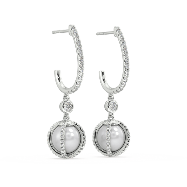Anastasia Diamond and South Sea Pearl Earrings
