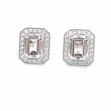18K White Gold Diamond & Morganite Earrings - Artelia Jewellery