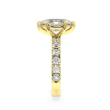 18K YELLOW GOLD MARQUISE DIAMOND SOLITAIRE WITH SIDE DIAMONDS