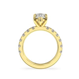 18K YELLOW GOLD MARQUISE DIAMOND SOLITAIRE WITH SIDE DIAMONDS