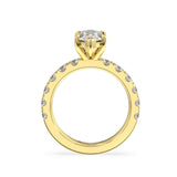 18K YELLOW GOLD MARQUISE DIAMOND SOLITAIRE WITH SIDE DIAMONDS
