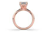 ARTELIA ROSE GOLD EMERALD CUT SOLITAIRE ENGAGEMENT RING - Artelia Jewellery