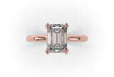 ARTELIA ROSE GOLD EMERALD CUT SOLITAIRE ENGAGEMENT RING - Artelia Jewellery