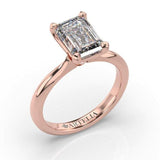 ARTELIA ROSE GOLD EMERALD CUT SOLITAIRE ENGAGEMENT RING - Artelia Jewellery