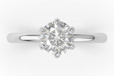 Round Solitaire Lab Diamond Engagement Ring with 6 claws - Artelia Jewellery