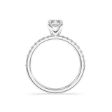 Artelia Signature Elongated Radiant Diamond Engagement Ring With Side Diamonds