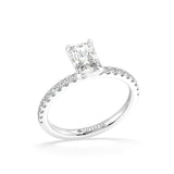 Artelia Signature Elongated Radiant Diamond Engagement Ring With Side Diamonds