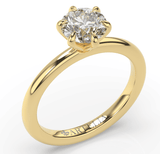 Round Solitaire Lab Diamond Engagement Ring with 6 claws - Artelia Jewellery
