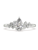 Star Burst Pear Cut Diamond Engagement Ring - Artelia Jewellery