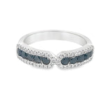 Nadia 18K White Gold Black Diamond and White Diamond Ring - Artelia Jewellery