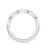 18K white gold Chancy baguette and round diamond wedding ring