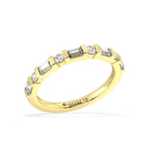 18K yellow gold Chancy baguette diamond wedding ring
