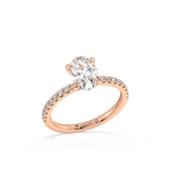 Artelia Signature Oval Diamond Engagement Ring With Side Diamonds