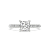 Artelia Moderne Princess Cut Diamond Engagement Ring With Side Diamonds