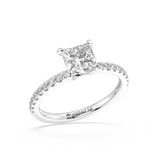 Artelia Moderne Princess Cut Diamond Engagement Ring With Side Diamonds