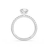 Artelia Moderne Round Brilliant Diamond Engagement Ring With Four Claws And Side Diamonds