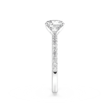 Artelia Moderne Round Brilliant Diamond Engagement Ring With Four Claws And Side Diamonds